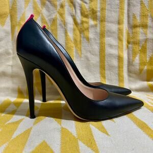 SJP Sarah Jessica Parker Fawn Pointed Toe Dress Pumps | Black 110mm | 39.5 9.5